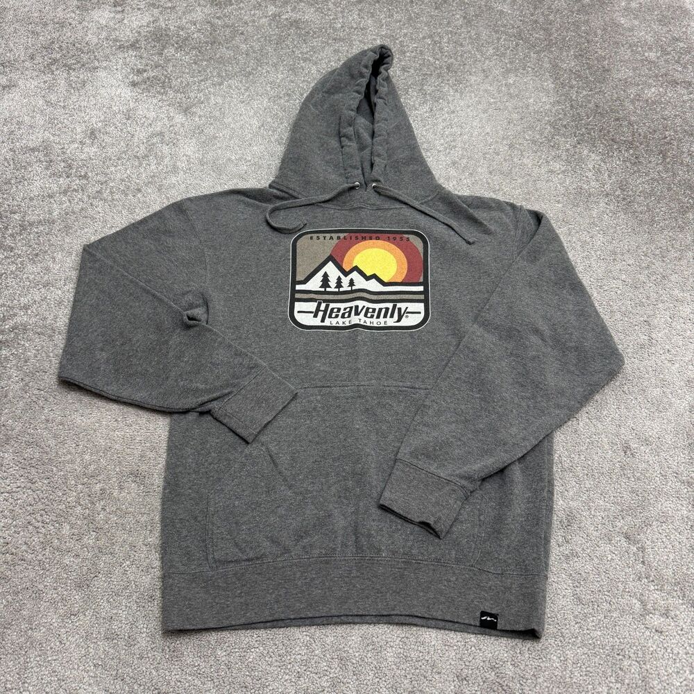 TechStyles Heavenly Lake Tahoe Graphic Pullover Sweatshirt Men Large Gray Casual